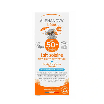 Alphanova Crème solaire bébé certifiée bio SPF 50+ hypoallergénique