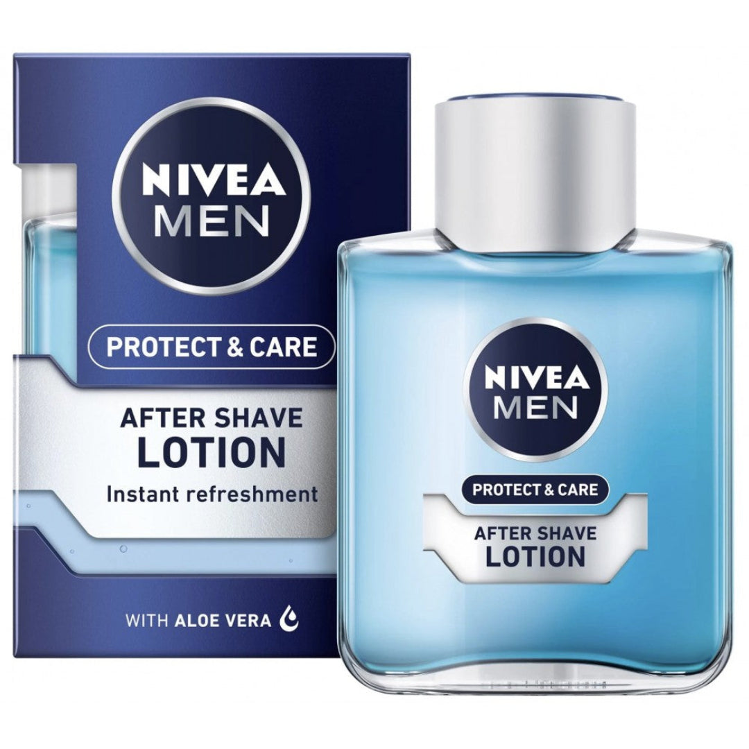 NIVEA MEN Protect & Care After Shave Lotion 100ml – Soin Après-Rasage Hydratant & Apaisant