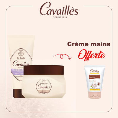 Cavaillès PACK: Crème Beurre Fondant Nourrissant 200ml +Cavaillès Gel Douche Fraîcheur de Lotus – 200ml - Crme mains OFFERTE