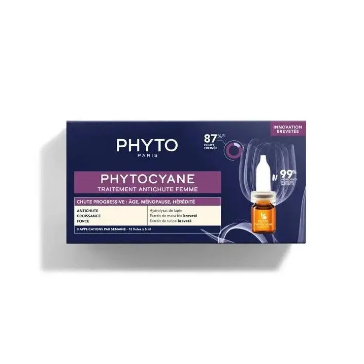 Phyto Phytocyane Anti-Chute Femme - 87% Chute Freinée -12 Fioles X 5ml
