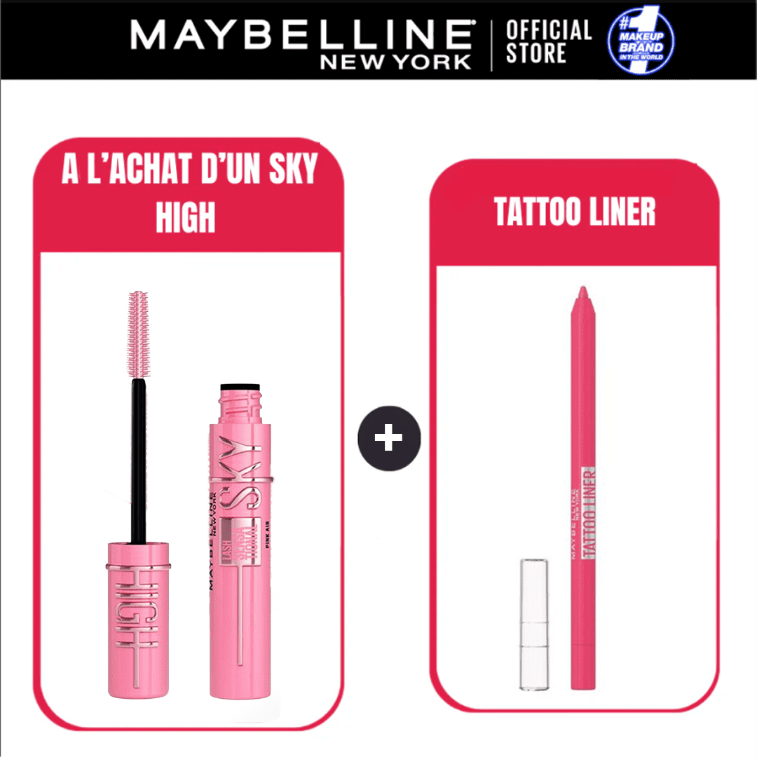 MAYBELLINE SKY HIGH Mascara Volume & Longueur AIR ROSE - TATTOO LINER