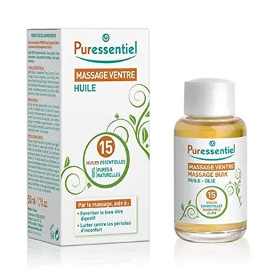 Puressentiel Massage Ventre Huile 15 Huiles Essentielles 50Ml