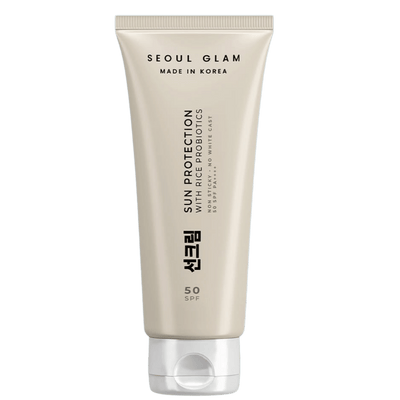 Seoul Glam Sun Protection with Rice Probiotics SPF50+ PA++++ – Crème Solaire Légère Sans Trace Blanche & Non Collante