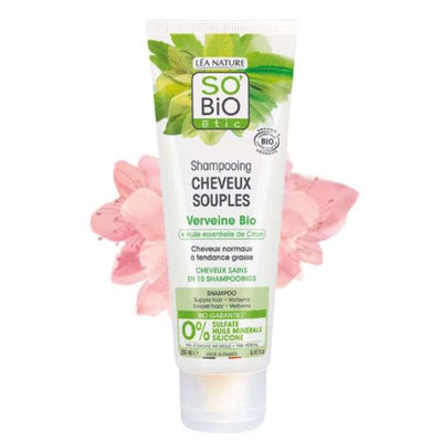 SO BiO SHAMPOING CHEVEUX SOUPLES VERVEINE BIO + HUILE ESSENTIELLE DE CITRON
