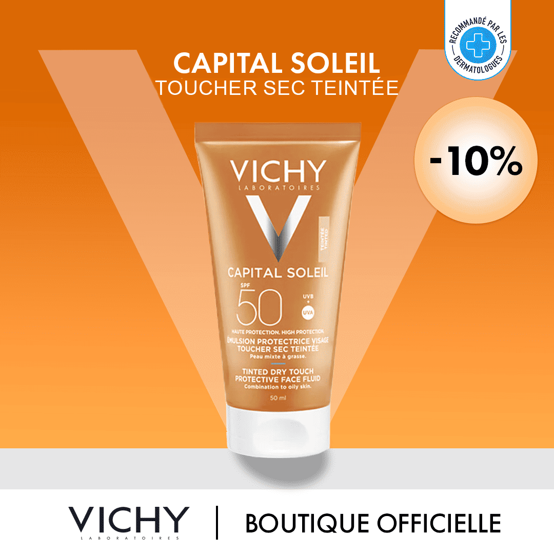 Vichy capital soleil émulsion toucher sec spf50 peau sens mixte à gras Teintée