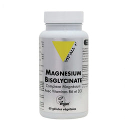 Vitall+ Magnesium Bisglycinate Vitamine B6 Et D3 60 Gelules
