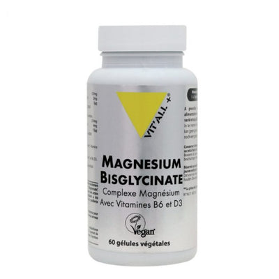 Vitall+ Magnesium Bisglycinate Vitamine B6 Et D3 60 Gelules