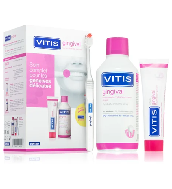 PACK VITIS GINGIVAL BAIN DE BOUCHE 500ML+ YOOTHPASTE DENTIFRICE 100ML+ brosse a dent
