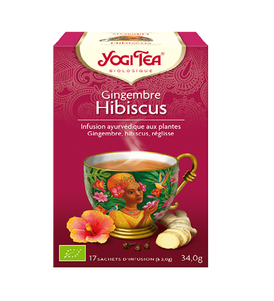 YOGI Tea Gingembre Hibiscus 17 Sachets 100% Bio